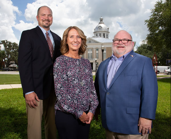 from left to right, Erick Zwayer (Highlands County Tax Collector), April Lambert (Hardee County Tax Collector), and Joe Tedder (Polk County Tax Collector)